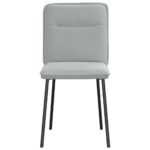 vidaXL Jedálenské stoličky 4 ks bledosivé zamatové – Obrázok 4