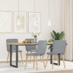 vidaXL Jedálenské stoličky 4 ks bledosivé látkové