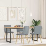 vidaXL Jedálenské stoličky 4 ks bledosivé látkové