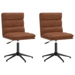 vidaXL Jedálenské stoličky 2 ks hnedé umelá koža – Obrázok 2
