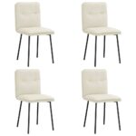 vidaXL jedálenské stoličky 4 ks krémové zamatové – Obrázok 2