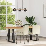 vidaXL jedálenské stoličky 4 ks krémové zamatové