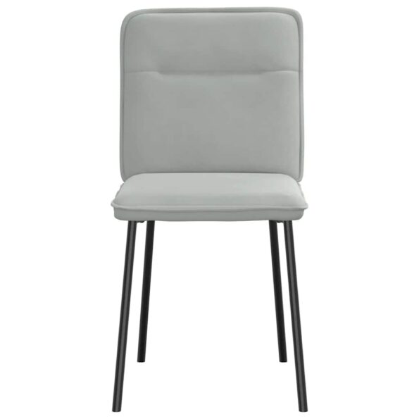 vidaXL Jedálenské stoličky 6 ks bledosivé zamatové – Obrázok 4