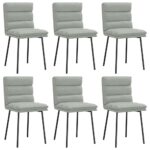 vidaXL Jedálenské stoličky 6 ks bledosivé zamatové – Obrázok 2