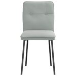 vidaXL Jedálenské stoličky 6 ks bledosivé zamatové – Obrázok 4