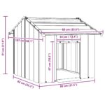 vidaXL Búda pre psa so strechou 85x107x81 cm, pozinkovaná oceľ – Obrázok 7
