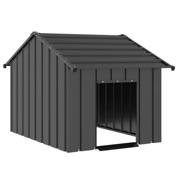 VXL8721158571786_a_en_hd_1.jpg vidaXL Búda pre psa so strechou 83x130x85 cm, pozinkovaná oceľ – Obrázok 1