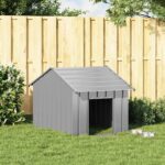 vidaXL Búda pre psa so strechou 83x130x85 cm, pozinkovaná oceľ – Obrázok 2