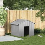 vidaXL Búda pre psa so strechou 131x101x102 cm, pozinkovaná oceľ – Obrázok 2