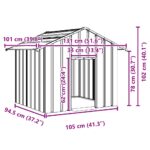 vidaXL Búda pre psa so strechou 131x101x102 cm, pozinkovaná oceľ – Obrázok 7