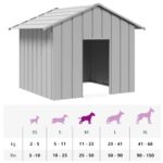 vidaXL Búda pre psa so strechou 131x101x102 cm, pozinkovaná oceľ – Obrázok 8
