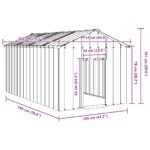 vidaXL Búda pre psa so strechou 114x202x101 cm, pozinkovaná oceľ – Obrázok 7