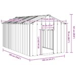 vidaXL Búda pre psa so strechou 114x202x101 cm, pozinkovaná oceľ – Obrázok 7