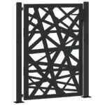 VidaXL Garden Gate Black 105x130 cm oceľové svetlé prevedenie – Obrázok 2