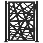 VidaXL Garden Gate Black 105x130 cm oceľové svetlé prevedenie – Obrázok 3