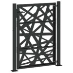 VidaXL Garden Gate Black 105x130 cm oceľové svetlé prevedenie – Obrázok 6