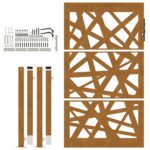 VidaXL Záhradná brána 105x155 cm Oceľové ľahké prevedenie odolné voči – Obrázok 5