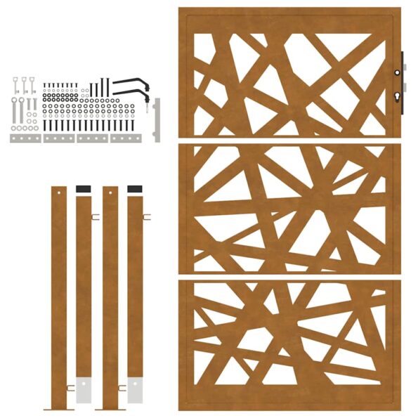 VidaXL Záhradná brána 105x155 cm Oceľové ľahké prevedenie odolné voči – Obrázok 5