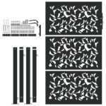 vidaXL Záhradná brána Čierna 105x155 cm Dizajn s oceľovými listami – Obrázok 4