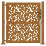 vidaXL Záhradná brána Oceľové krídlo odolnévoči poveternostným vplyvom – Obrázok 4