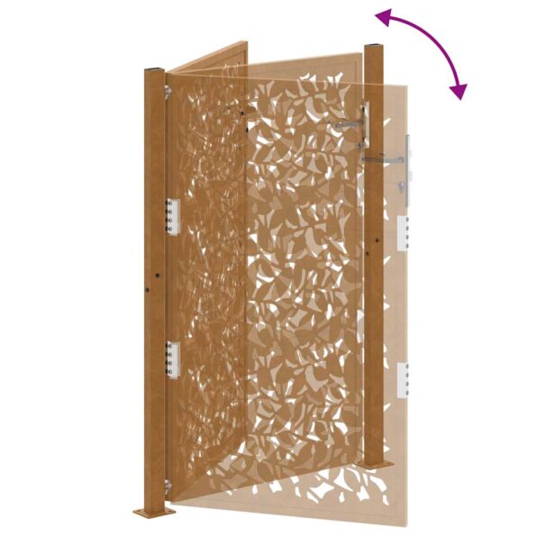 vidaXL Záhradná brána Oceľové krídlo odolnévoči poveternostným vplyvom – Obrázok 8