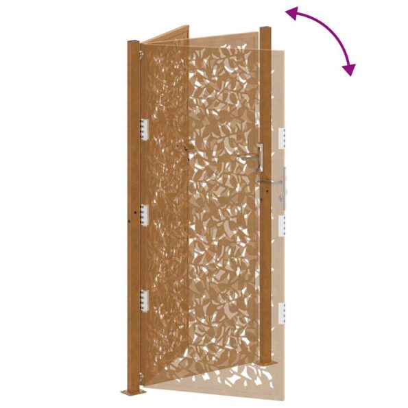 vidaXL Záhradná brána Oceľové krídlo odolnévoči poveternostným vplyvom – Obrázok 8