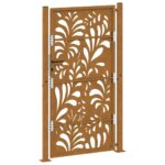 vidaXL Záhradná brána Oceľová vlna odolná voči poveternostným vplyvom – Obrázok 7