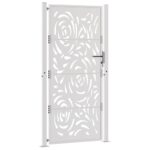 vidaXL Záhradná brána Oceľový plameňodolný protipoveternostným vplyvom – Obrázok 3