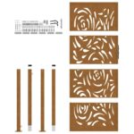 vidaXL Záhradná brána Oceľový plameňodolný protipoveternostným vplyvom – Obrázok 5