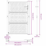 vidaXL Záhradná brána čierna 105x155 cm Oceľový kríž Design – Obrázok 9