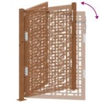 vidaXL Záhradná brána 105x130 cm Zvetrávanie oceľ Krížový dizajn – Obrázok 8