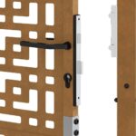 vidaXL Záhradná brána 105x130 cm Zvetrávanie oceľ Krížový dizajn – Obrázok 10