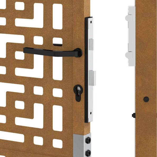 vidaXL Záhradná brána 105x130 cm Zvetrávanie oceľ Krížový dizajn – Obrázok 10