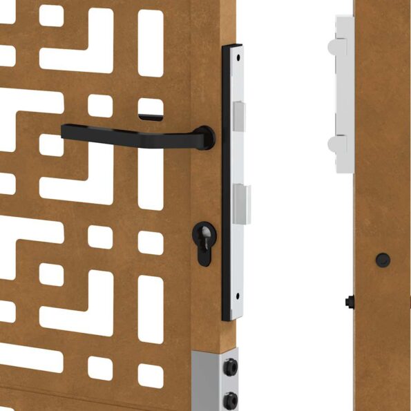 vidaXL Záhradná brána 105x155 cm Zvetrávanie oceľ Krížový dizajn – Obrázok 10