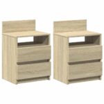 vidaXL Nočné stolíky 2 ks s 2 zásuvkami dub sonoma 40x33x60 cm – Obrázok 2