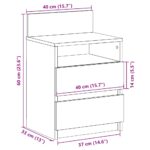 vidaXL Nočné stolíky 2 ks s 2 zásuvkami betónovosivé 40x33x60 cm – Obrázok 12