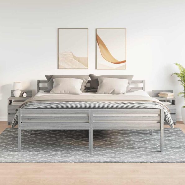 vidaXL Nočné stolíky 2 ks s 2 zásuvkami sivé sonoma 40x33x60 cm – Obrázok 3