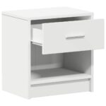 vidaXL Nočný stolík biely s zásuvkou 39x28x41 cm – Obrázok 5