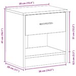 vidaXL Nočný stolík biely s zásuvkou 39x28x41 cm – Obrázok 11