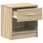 vidaXL Nočné stolíky 2 ks s zásuvkou dub sonoma 39x28x41 cm – Obrázok 5