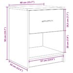 vidaXL Nočné skrinky 2 ks so zásuvkou čierne 40x34x50 cm – Obrázok 11