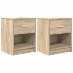vidaXL Nočné skrinky 2 ks so zásuvkou dub sonoma 40x34x50 cm – Obrázok 2