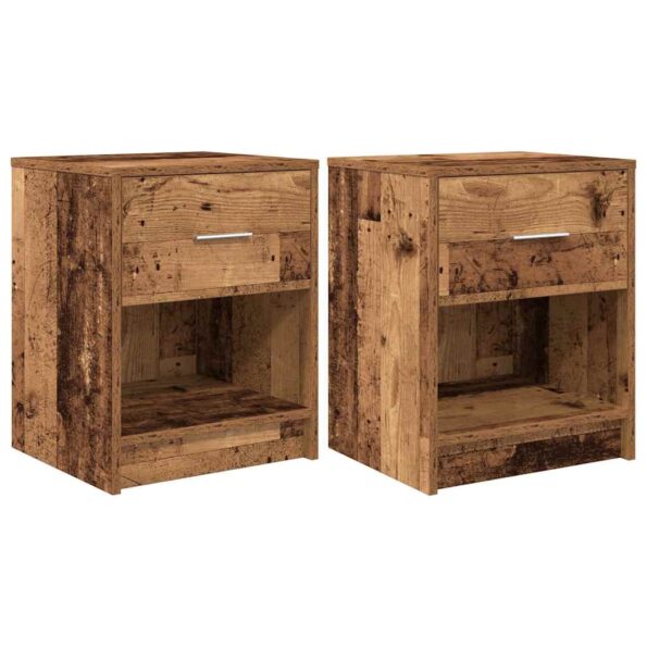vidaXL Nočné skrinky 2 ks so zásuvkou staré drevo 40x34x50 cm – Obrázok 2