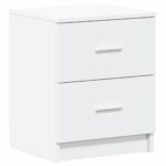vidaXL Nočný stolík s 2 zásuvkami biele 40x36x50 cm – Obrázok 2