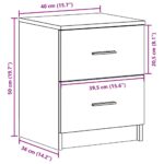 vidaXL Nočné stolíky 2 ks s 2 zásuvkami betónovosivé 40x36x50 cm – Obrázok 12