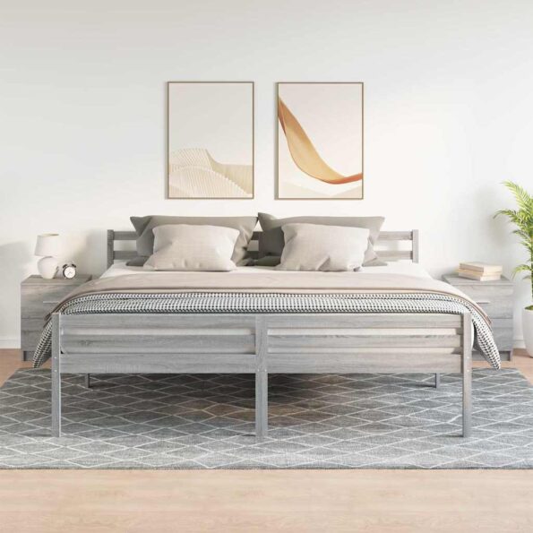 vidaXL Nočné stolíky 2 ks s 2 zásuvkami sivé sonoma 40x36x50 cm – Obrázok 3