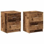 vidaXL Nočné skrinky 2 ks s 2 zásuvkami staré drevo 40x36x50 cm – Obrázok 2