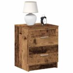 vidaXL Nočné skrinky 2 ks s 2 zásuvkami staré drevo 40x36x50 cm