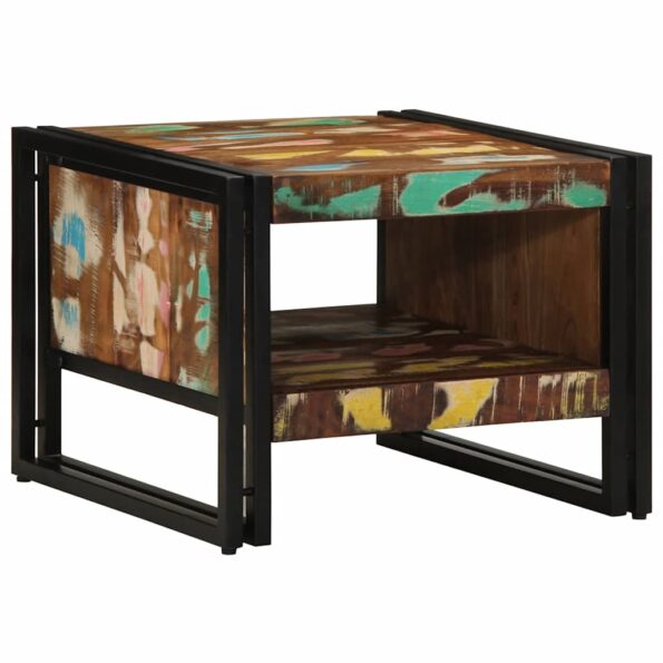 VidaXL Konferenčný stolík Viacfarebný Rekultivované masívne drevo – Obrázok 2