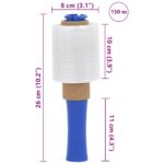 vidaXL Stretch fólie 50 ks Priehľadná 23 µm 10 cm x 150 m – Obrázok 9